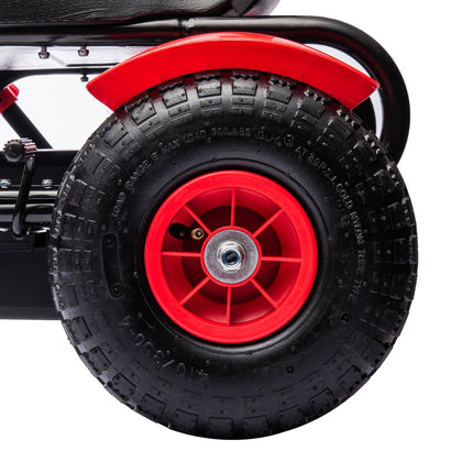 Children Pedal Go Kart with Adjustable Seat, Handbrake & Inflatable Tyres for Ages 5-12 - Red