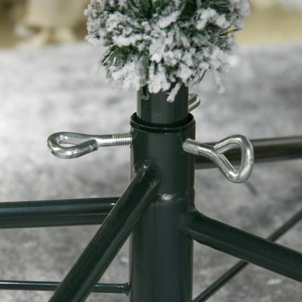 4.5' Artificial Snow Christmas Tree with Frosted Branches, LED Lights & Steel Base - Warm White or Colourful