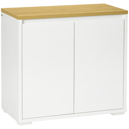 Sideboard Cabinet with Double Doors and Adjustable Shelf for Kitchen, Living Room, Entryway - White