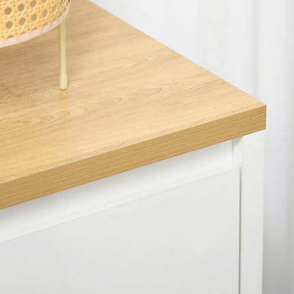 Sideboard Cabinet with Double Doors and Adjustable Shelf for Kitchen, Living Room, Entryway - White