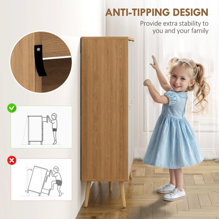 Shoe Storage Cabinet with 4 Flip Drawers for 16 Pairs of Shoes - Natural