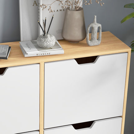 Shoe Storage Cabinet with 4 Flip Drawers for 16 Pairs of Shoes - Natural