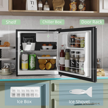 46L Countertop Mini Fridge with Chill Box and Adjustable Temperature Control - White