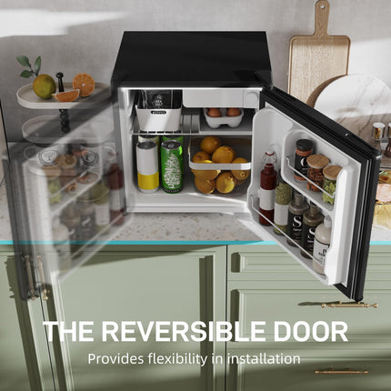 46L Countertop Mini Fridge with Chill Box and Adjustable Temperature Control - White