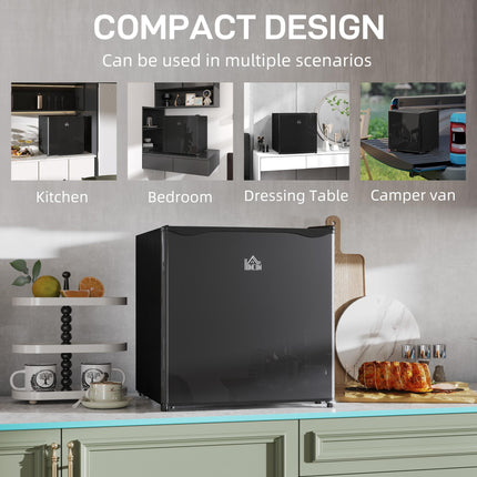 46L Countertop Mini Fridge with Chill Box and Adjustable Temperature Control - White
