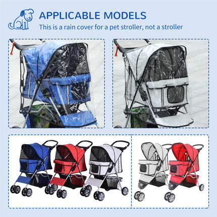 Folding Dog Stroller for Small Miniature Dogs with Rain Cover, Cup Holder & Storage Basket - Blue