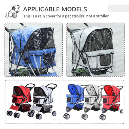 Folding Dog Stroller with Cover, Cup Holder & Storage Basket for Small Miniature Dogs - Blue