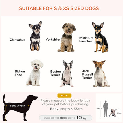 Folding Dog Stroller with Rain Cover, Cup Holder & Storage Basket for Small Miniature Dogs - Brown