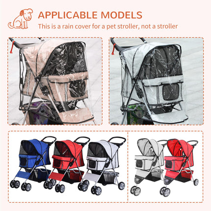 Folding Dog Stroller with Rain Cover, Cup Holder & Storage Basket for Small Miniature Dogs - Brown