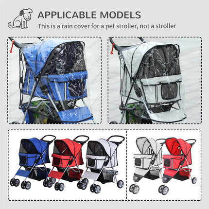Folding Dog Stroller for Small Miniature Dogs with Rain Cover, Cup Holder & Storage Basket - Grey