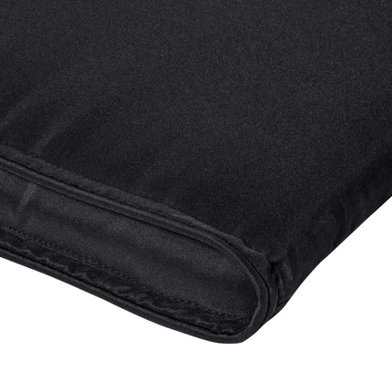Garden Sun Lounger Cushion Set with Pillow Thick Polyester - Black