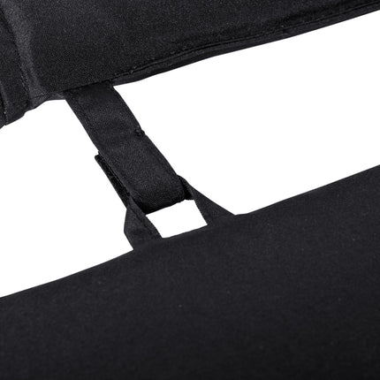 Garden Sun Lounger Cushion Set with Pillow Thick Polyester - Black