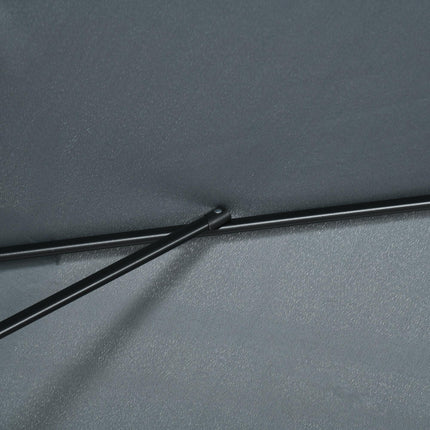 3x2m Rectangular Patio Parasol with Aluminum Tilt Crank Sun Shade - Dark Grey