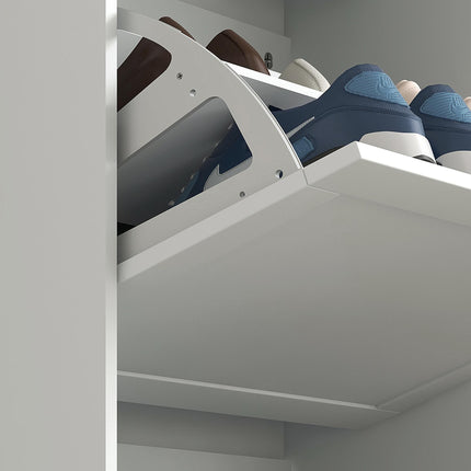Compact Modern Three-Drawer Shoe Storage Cabinet for 18 Pairs - White
