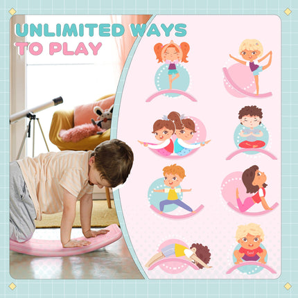 Kids Balance Board for Ages 3-6 Years Core Strengthener - Pink