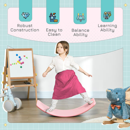 Kids Balance Board for Ages 3-6 Years Core Strengthener - Pink
