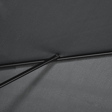 3x2m Rectangular Patio Parasol with Aluminum Tilt Crank Sun Shade - Black