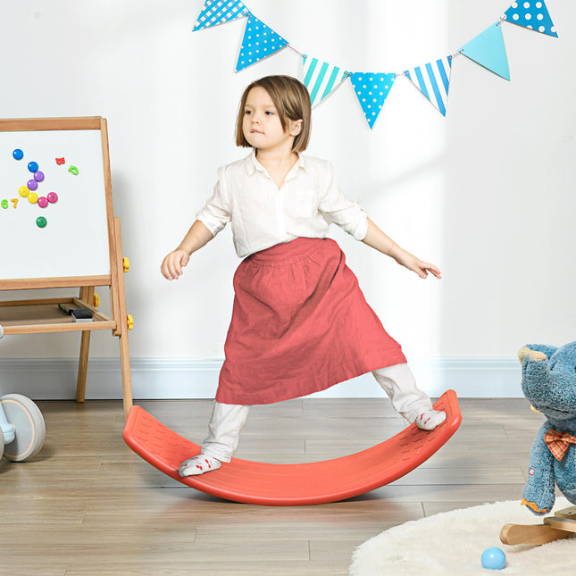 Montessori Balance Board for Kids Ages 3-6 - Red