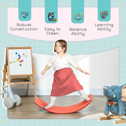 Montessori Balance Board for Kids Ages 3-6 - Red