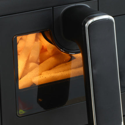 8L Double Basket Family Air Fryer Oven with Digital Display - Black