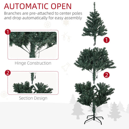 5' Prelit Artificial Christmas Tree with Warm White LED Lights, Decorations & Banner - Green