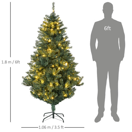 6' Prelit Artificial Christmas Tree with Warm White LED Lights and Decorations - Green