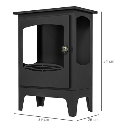 Freestanding Ethanol Fireplace 1.2L Tank with Stainless Steel Flame Snuffer, 3-Hour Burn Time for Indoor - Black
