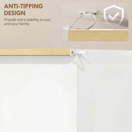 Slim Narrow Shoe Cabinet with 3 Flip Drawers and Adjustable Shelves for 18 Pairs - White