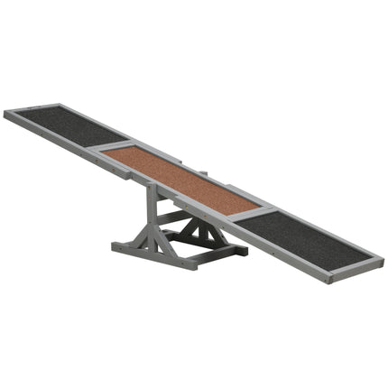 Wooden Pet Seesaw Agility Training for Big Dogs 180x30x30 cm - Grey