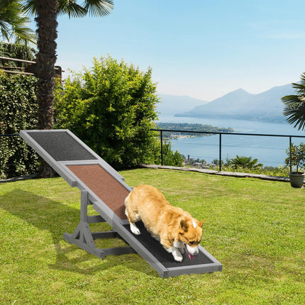 Wooden Pet Seesaw Agility Training for Big Dogs 180x30x30 cm - Grey