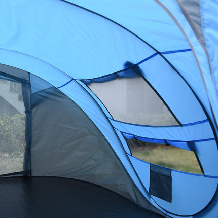 4-5 Person Pop-Up Waterproof Camping Tent with Mesh Windows - Sky Blue