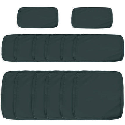 Set of 14 Polyester Rattan Sofa Cushion Covers with Zips - Dark Grey
