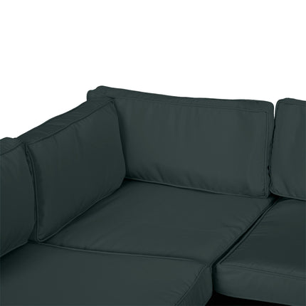 Set of 14 Polyester Rattan Sofa Cushion Covers with Zips - Dark Grey