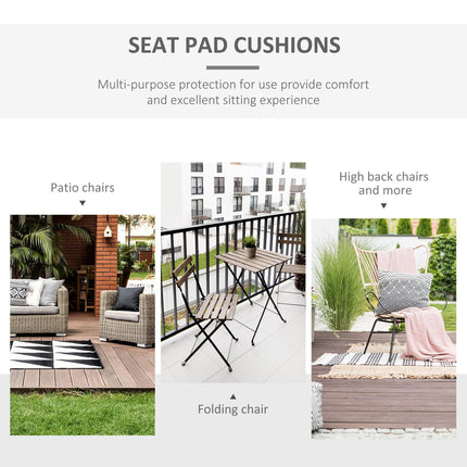 Set of 2 Garden Chair Cushions 45x45 cm with Ties for Outdoor Furniture - Cream White
