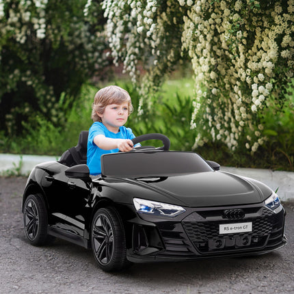 Audi Licensed 12V Kids Electric Ride-On Car with Remote, Suspension, Lights & Music - Black