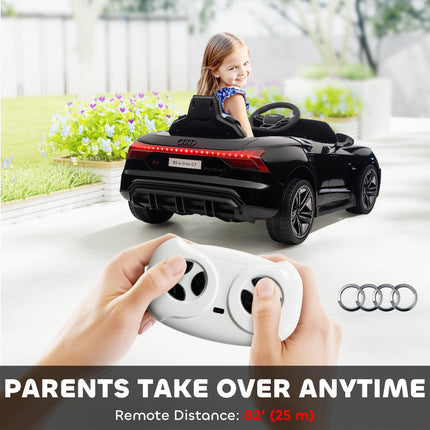 Audi Licensed 12V Kids Electric Ride-On Car with Remote, Suspension, Lights & Music - Black