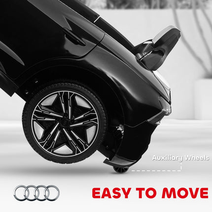 Audi Licensed 12V Kids Electric Ride-On Car with Remote, Suspension, Lights & Music - Black