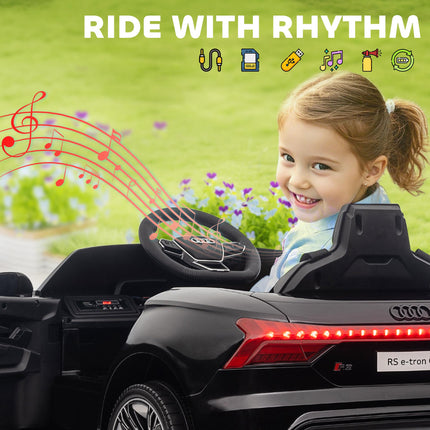 Audi Licensed 12V Kids Electric Ride-On Car with Remote, Suspension, Lights & Music - Black