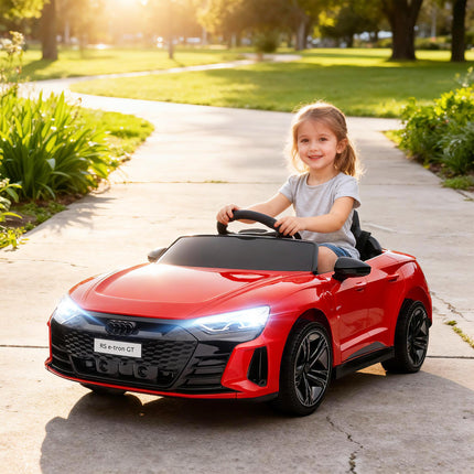 Audi Licensed 12V Kids Electric Ride-On Car with Remote, Suspension, Lights & Music - Red
