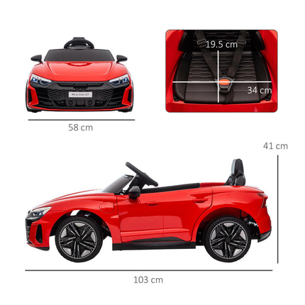 Audi Licensed 12V Kids Electric Ride-On Car with Remote, Suspension, Lights & Music - Red