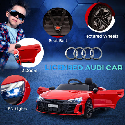 Audi Licensed 12V Kids Electric Ride-On Car with Remote, Suspension, Lights & Music - Red