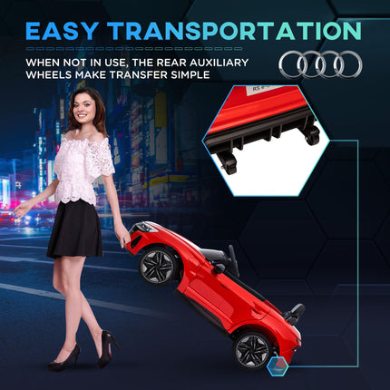 Audi Licensed 12V Kids Electric Ride-On Car with Remote, Suspension, Lights & Music - Red