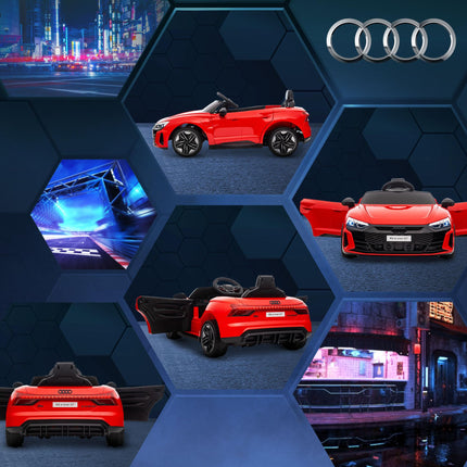 Audi Licensed 12V Kids Electric Ride-On Car with Remote, Suspension, Lights & Music - Red