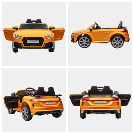 Kids Licensed Audi TT RS 12V Ride-On Car with Remote, Suspension, Headlights & MP3 Player - Yellow