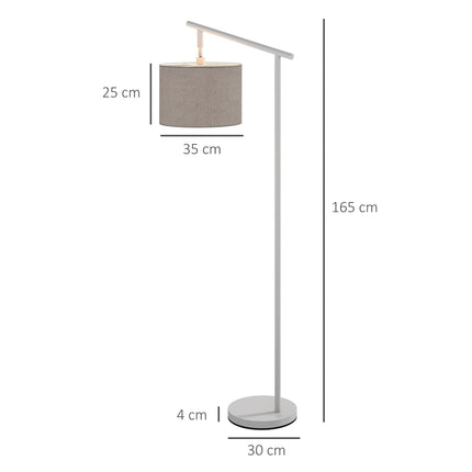 Modern Floor Lamp with 350° Rotating Lampshade and LED Bulb Included - Grey