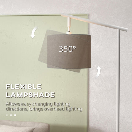 Modern Floor Lamp with 350° Rotating Lampshade and LED Bulb Included - Grey