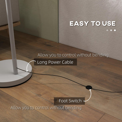 Modern Floor Lamp with 350° Rotating Lampshade and LED Bulb Included - Grey