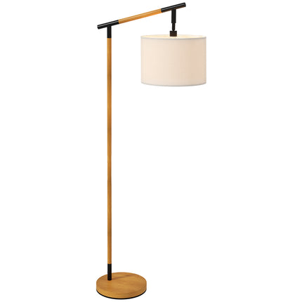 Modern Floor Lamp with 350° Rotating Lampshade and LED Bulb - Brown