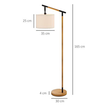Modern Floor Lamp with 350° Rotating Lampshade and LED Bulb - Brown