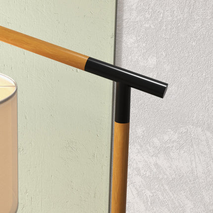Modern Floor Lamp with 350° Rotating Lampshade and LED Bulb - Brown